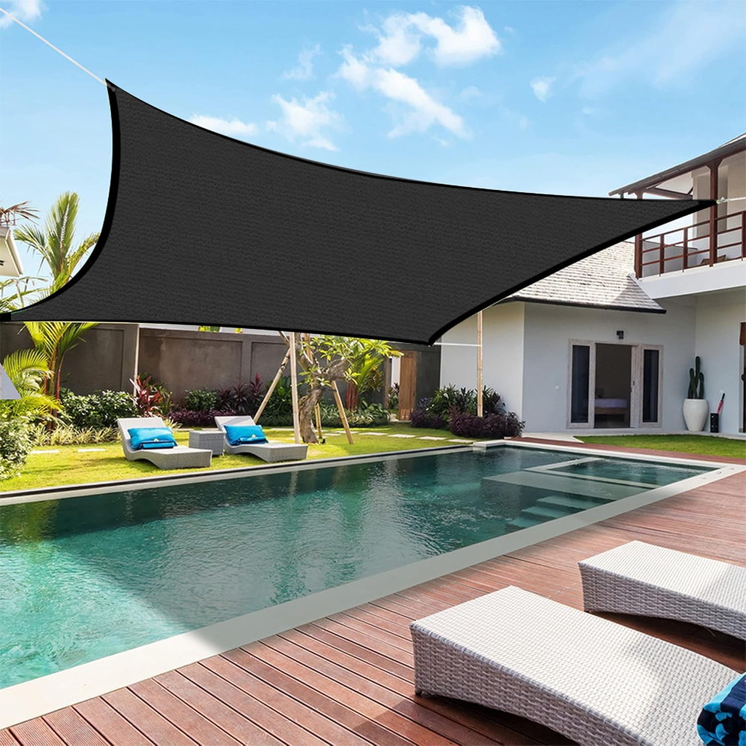 winemana 50% Black Shade Cloth, 10 x 12 FT Durable Mesh Tarp with Grommets, Garden Sunblock Shade Cloth Shading