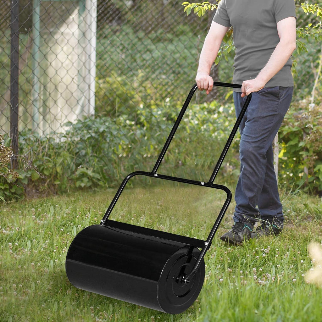 VINGLI 20 Inch Lawn Roller Water Filled Pull Behind Garden Drum Roller Push/Tow Behind, Water/Sand Filled for Garden