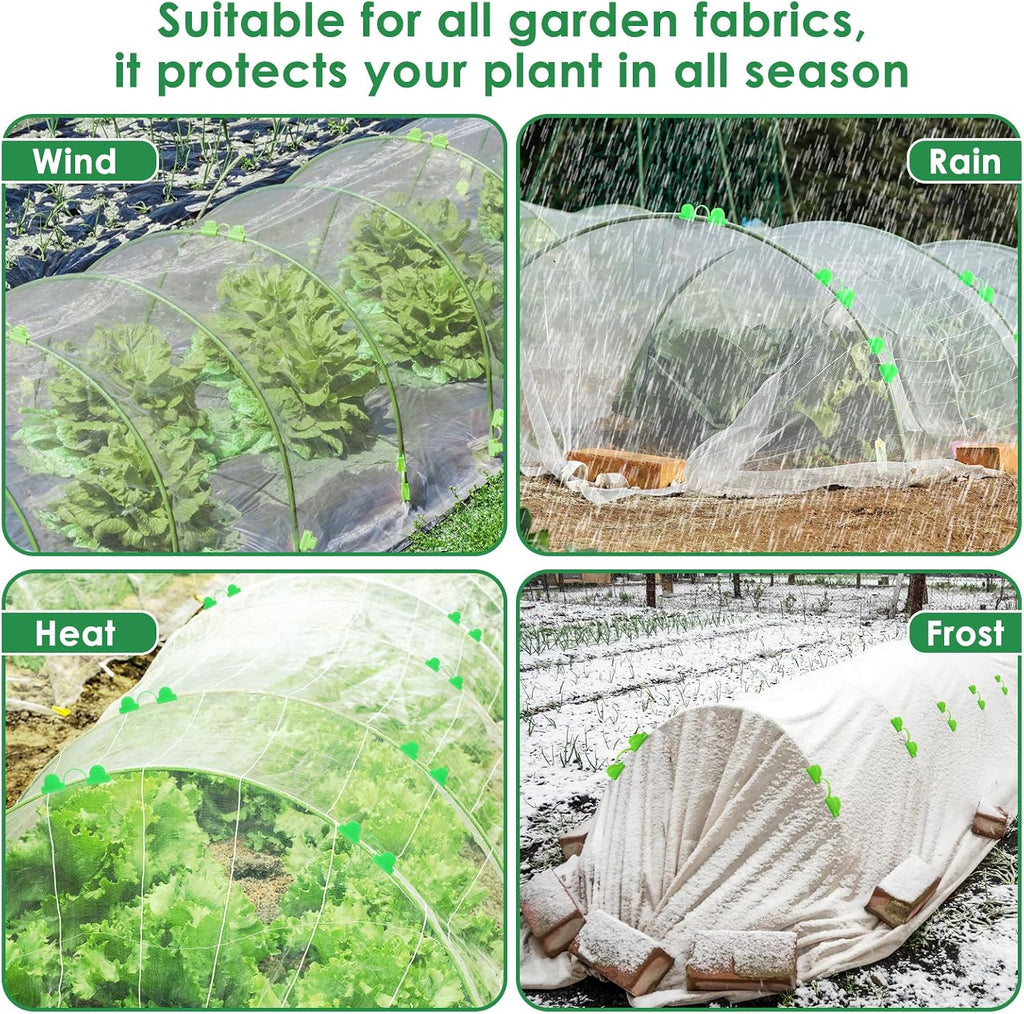 60 Pcs Garden Hoops for Raised Beds, 12 Sets Greenhouse Hoops Grow Tunnel Rust-Free Fiberglass Hoop House Kit, Plant