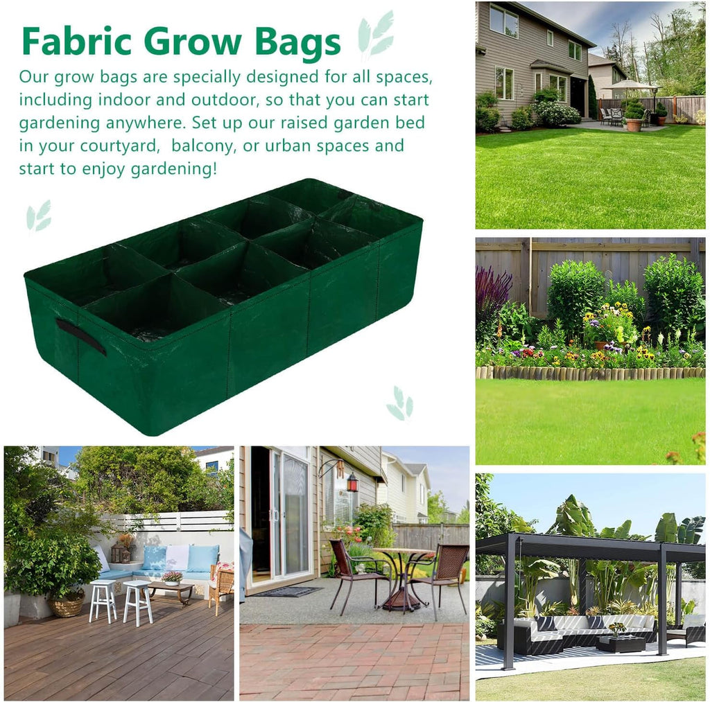 Caffox 2 Pack Fabric Raised Garden Bed, 4x2x0.8ft Plant Grow Bags for Flowers and Vegetables, 94 Gallon