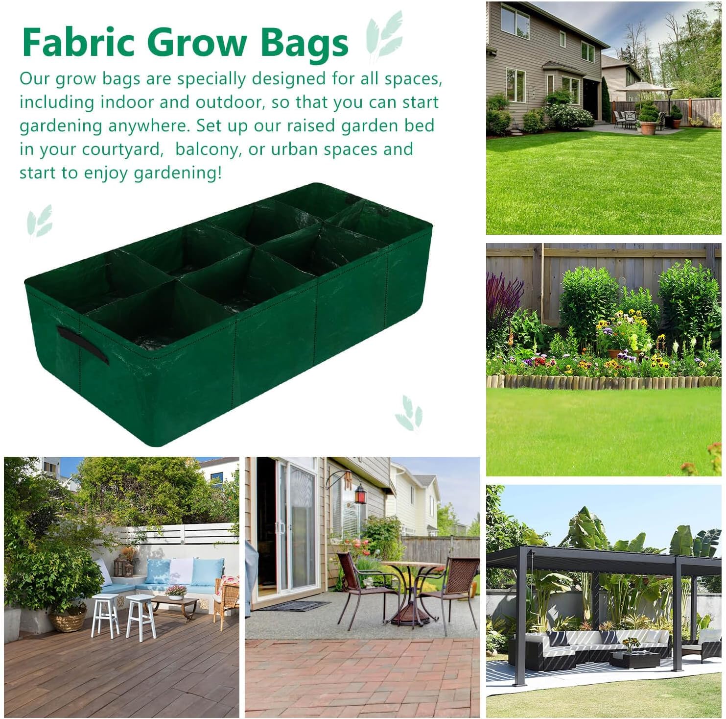 Caffox 2 Pack Fabric Raised Garden Bed, 4x2x0.8ft Plant Grow Bags for Flowers and Vegetables, 94 Gallon