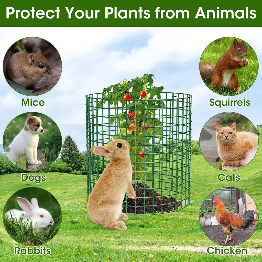 10 Pack Plant Protectors from Animals | 30PCS 13"x13" Metal Wire Mesh Garden Plant Cages for Gardening Supplies