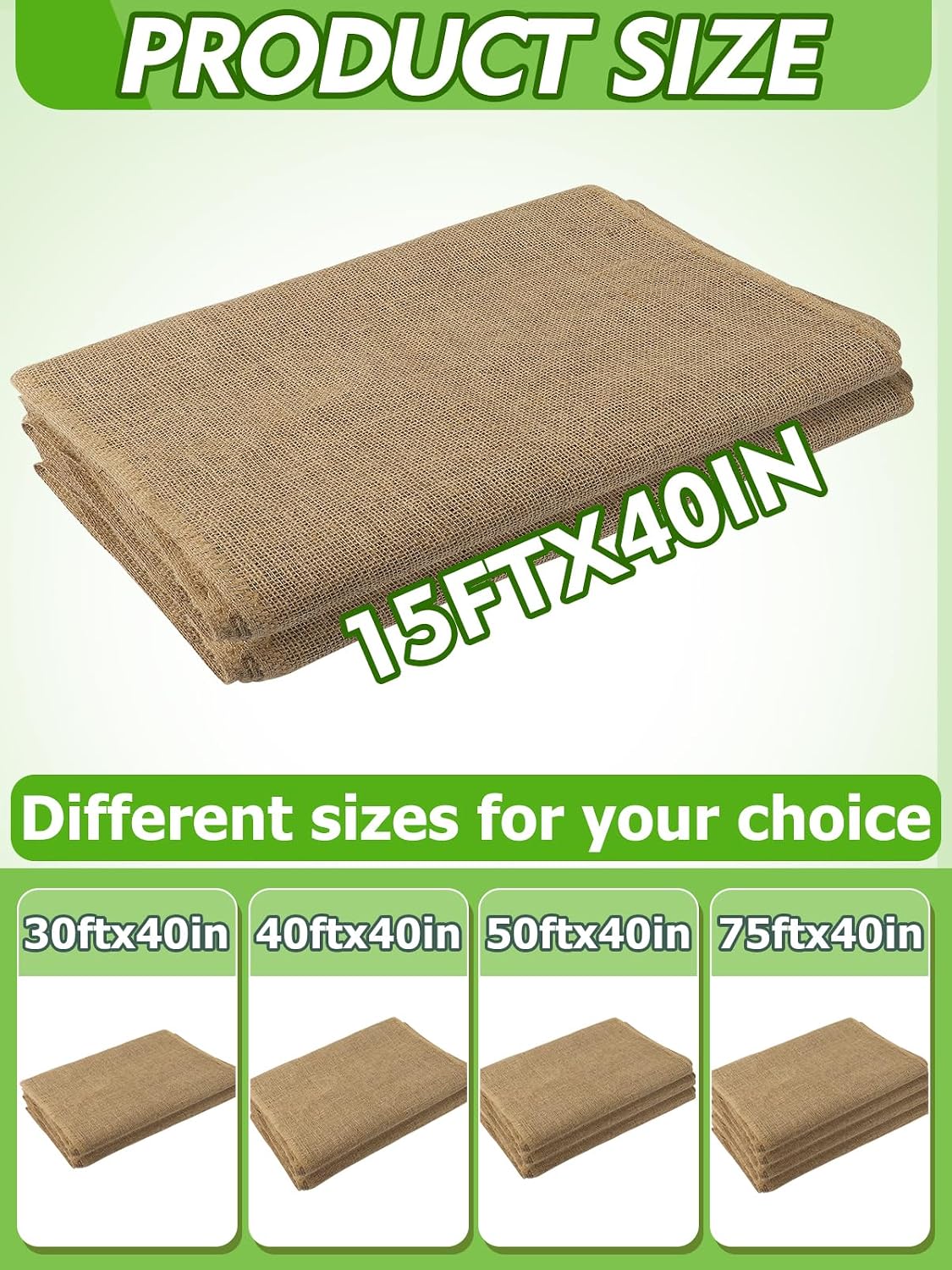 ANPHSIN 15ftx40in Natural Burlap Plant Covers Freeze Protection | Winter Frost Blankets Cloth Fabric Roll for Outdoor