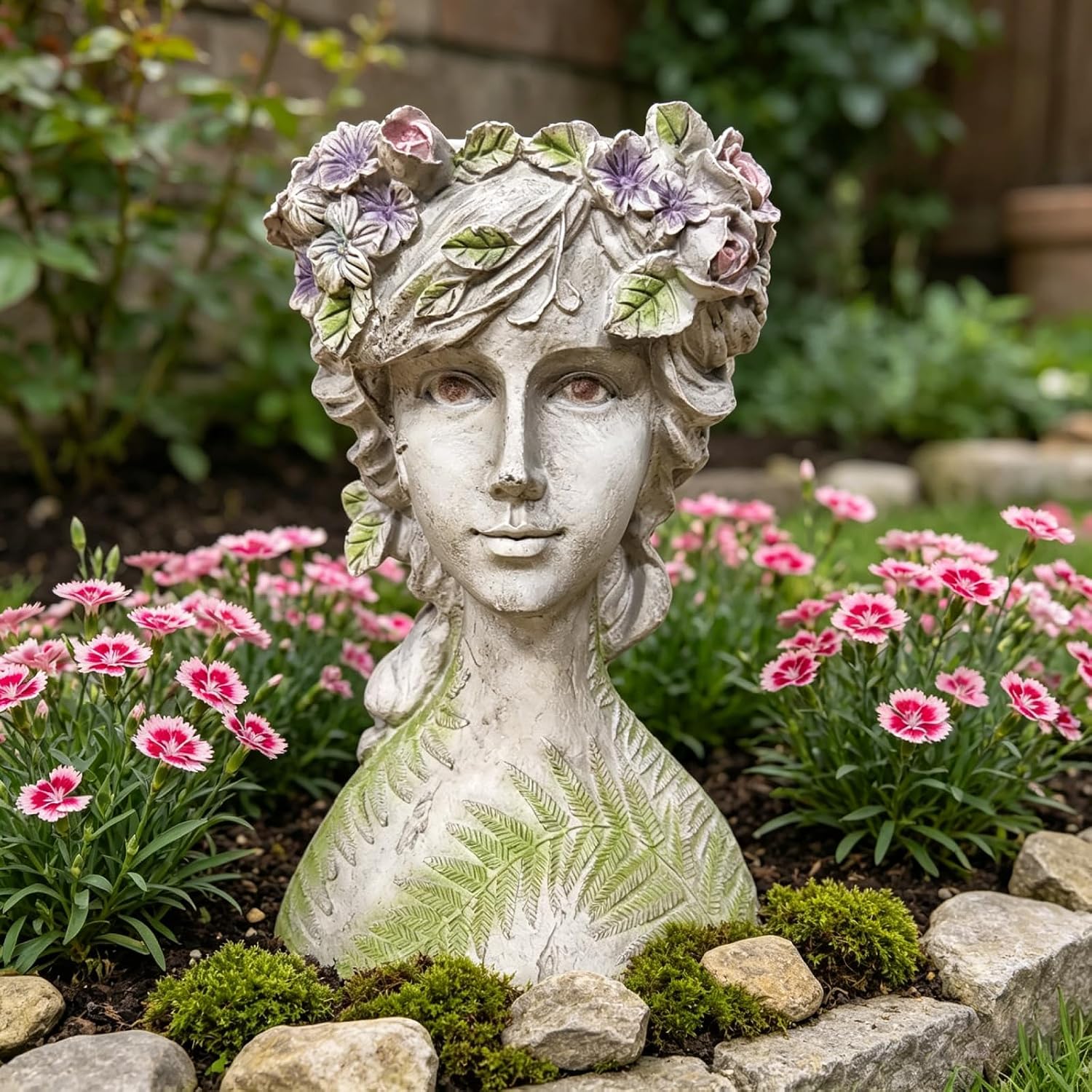 DiliComing Head-Planter Face-Planters Pot - 10 Inch Flower Pots Outdoor with Drainage Hole, Face Flower Pot Head