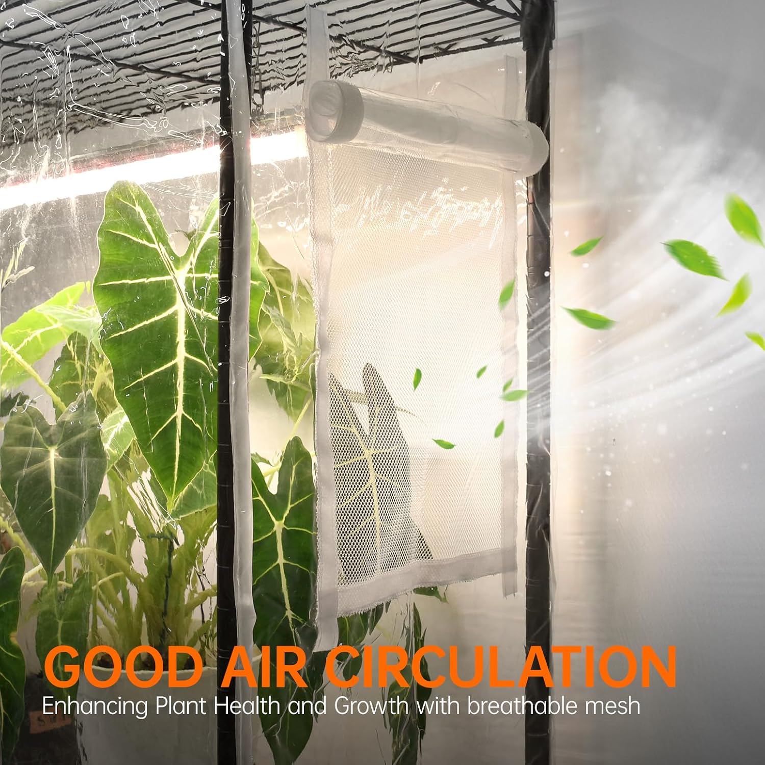 Indoor Greenhouse with Grow Light, 35.4x13.8x59in | Indoor Greenhouse, 4-Pack Full Spectrum Plant Lights, 24W Each