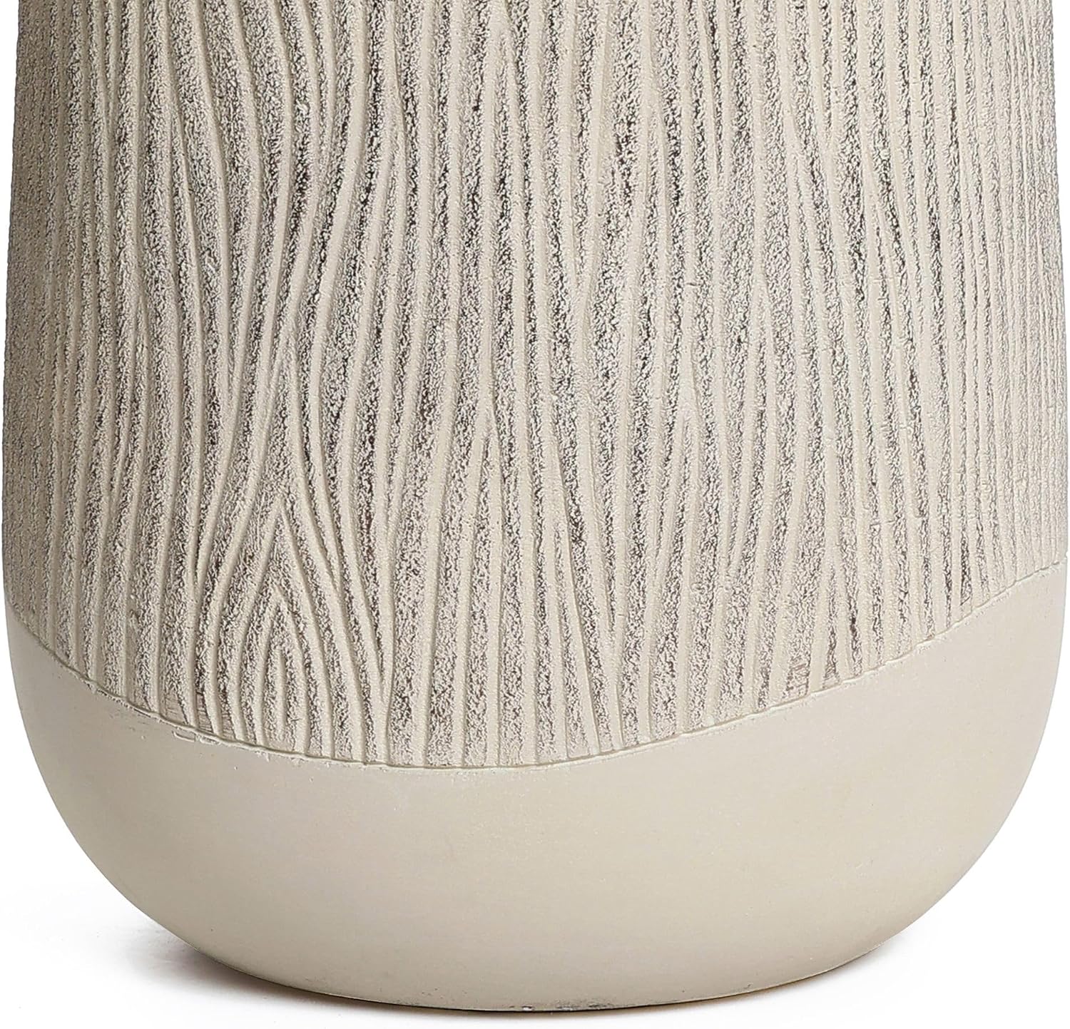 LuxenHome Blended Tan 19" Tall Plant Pot, Large Garden Pot for Plants | With Drainage Hole and Plug, Textured Finish