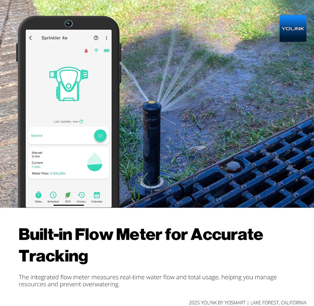 YoLink Smart Sprinkler Timer, IP66, Programmable Water Timer for Garden Hose, Rain Delay/Manual/Automatic Watering