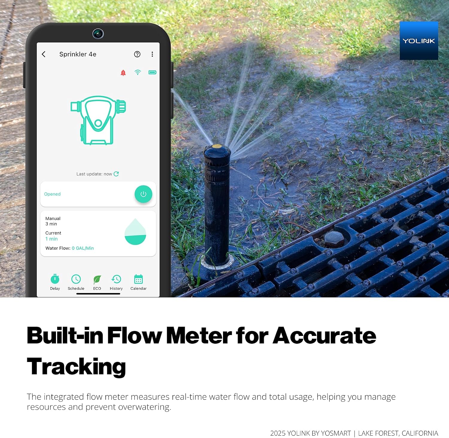 YoLink Smart Sprinkler Timer, IP66, Programmable Water Timer for Garden Hose, Rain Delay/Manual/Automatic Watering