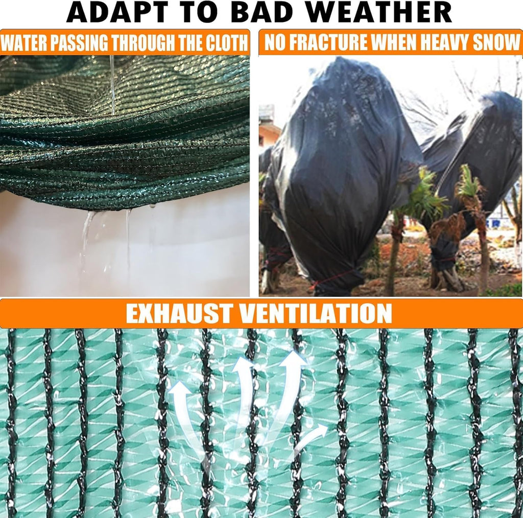 70% Green Shade Cloth 12ft x 10ft Sun Shade Netting with Grommets | Breathable UV Block Balanced Shade for Garden