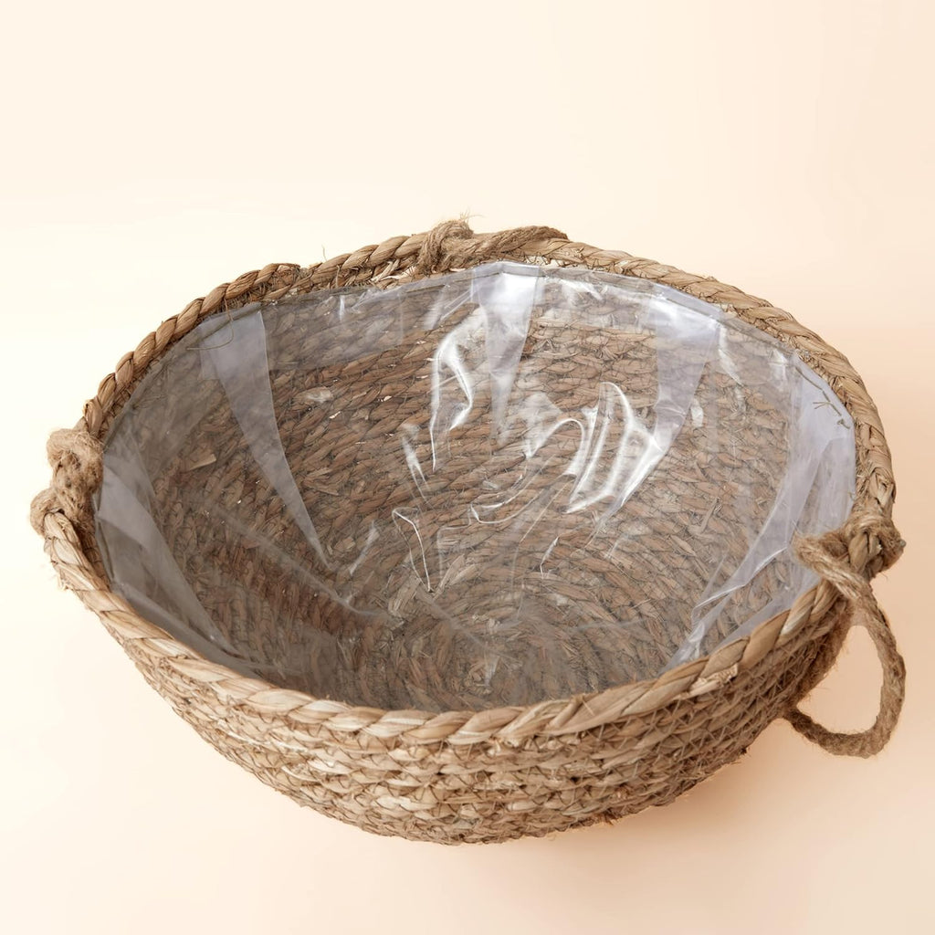 Natural Seagrass Hanging Planter Basket Set, Indoor Plant Pots, Boho Decor Plant Pot Cover, 12.4 (D) 6.3 (H) Inch, Pack