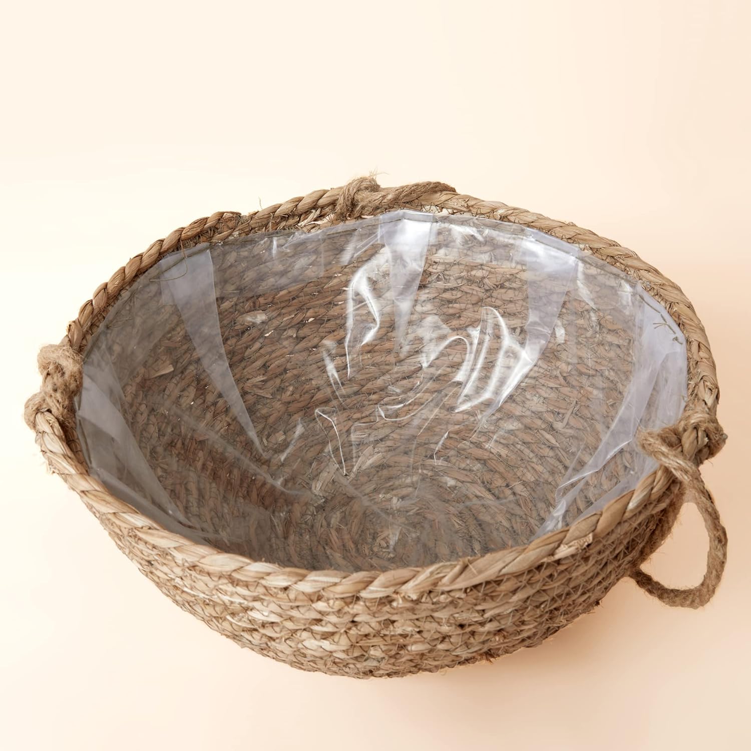 Natural Seagrass Hanging Planter Basket Set, Indoor Plant Pots, Boho Decor Plant Pot Cover, 12.4 (D) 6.3 (H) Inch, Pack