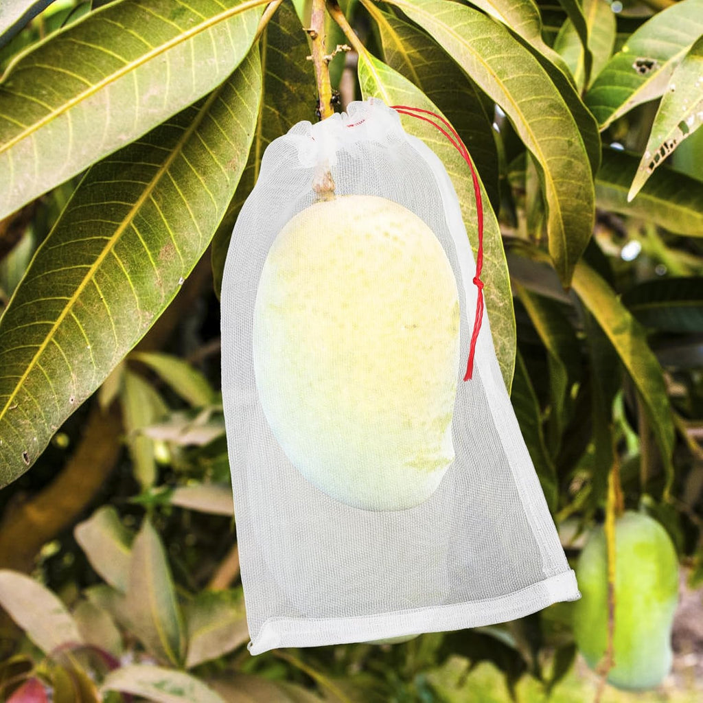 Fruit Bags for Fruit Trees, 100 PCS 6x10 Inch Fruit Protection Bags with Drawstring, Garden Netting Mesh Fruit Cover