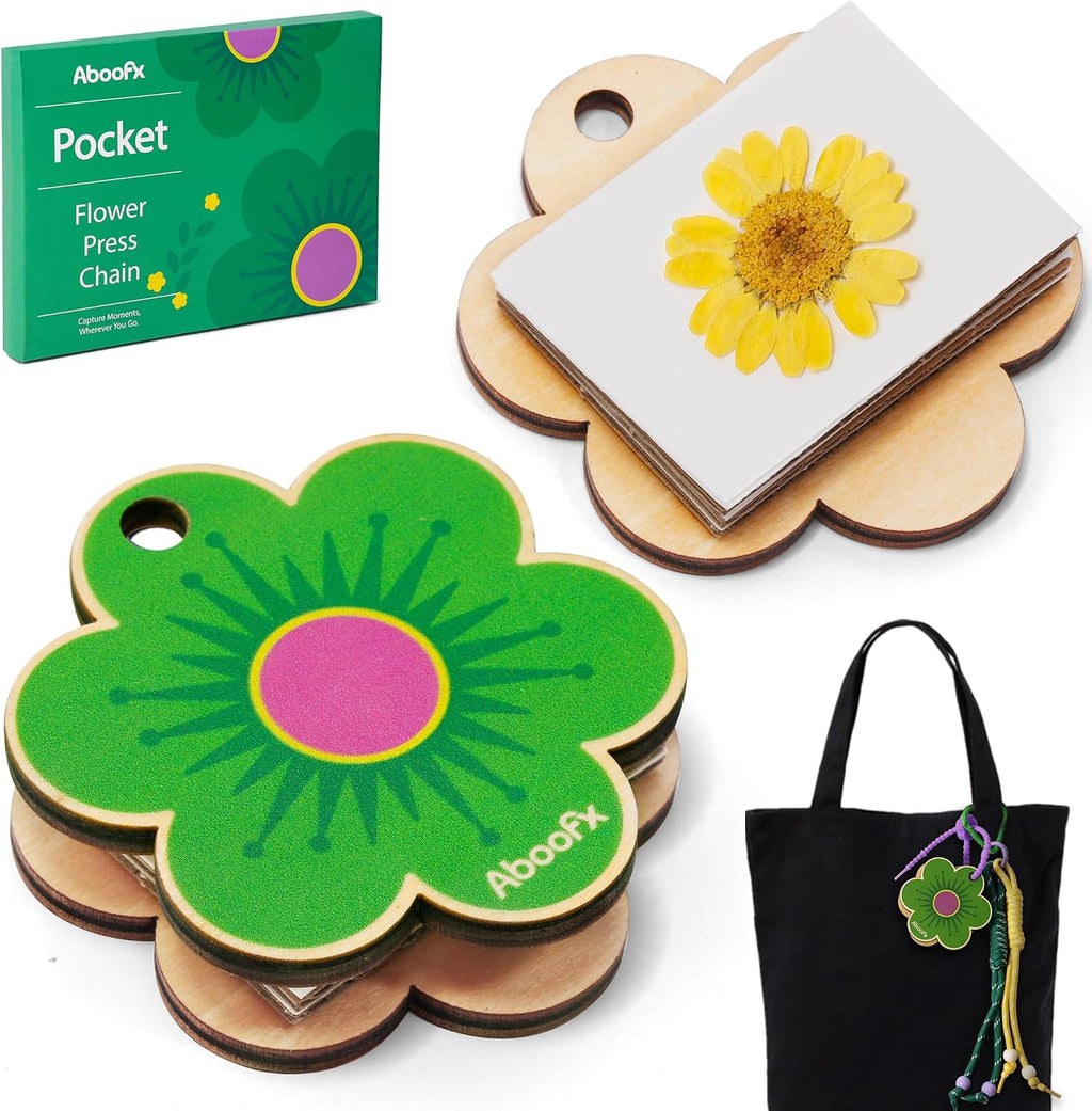 Aboofx Mini Flower Press 3" x 3", Pocket Flower Press Kit