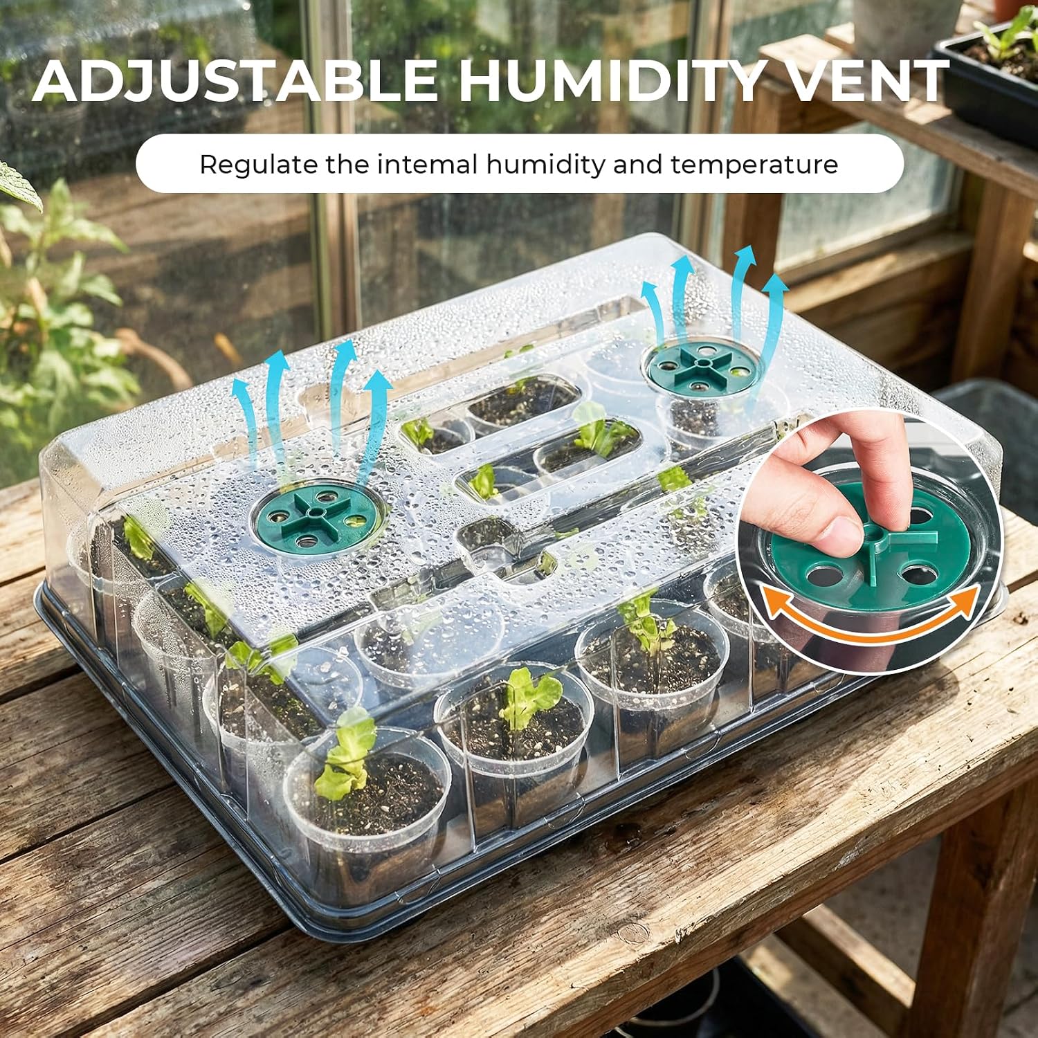 4 Pack 20 Cell Seed Starting Trays with 4 Vented Humidity Domes | Compatible with standard 3 inch nursery pots. Thick