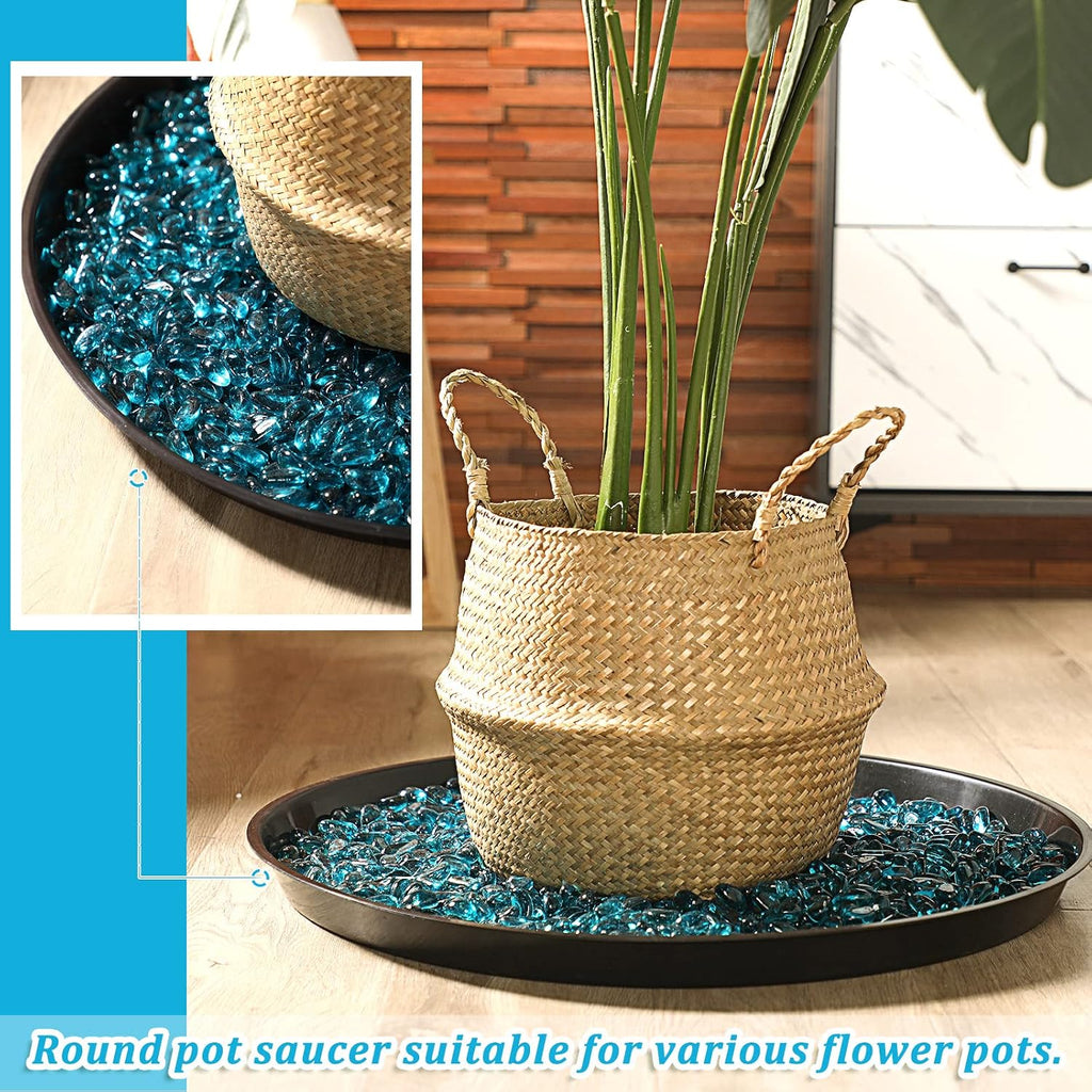 Eccliy 10 Packs 25 Inch Plastic Large Plant Saucers Heavy Duty Planter Trays Jumbo Flower Pot Saucers Plastic Water