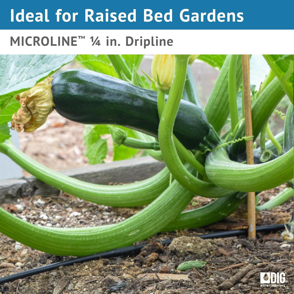 DIG ML-112B ¼” 100’ MICROLINE™ Dripline, 12” Dual Outlet Emitter Spacing, UV-Resistant Tubing for Efficient Irrigation