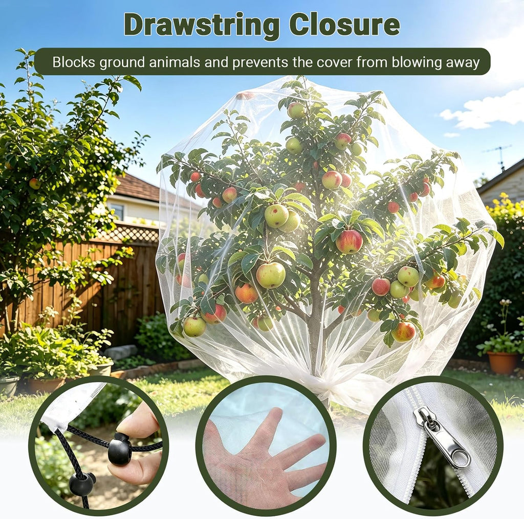 10x10FT Fruit Tree Netting Cover, Insect & Bird Barrier-1PCS | 60-mesh net guards blueberries,tomatoes,apples from