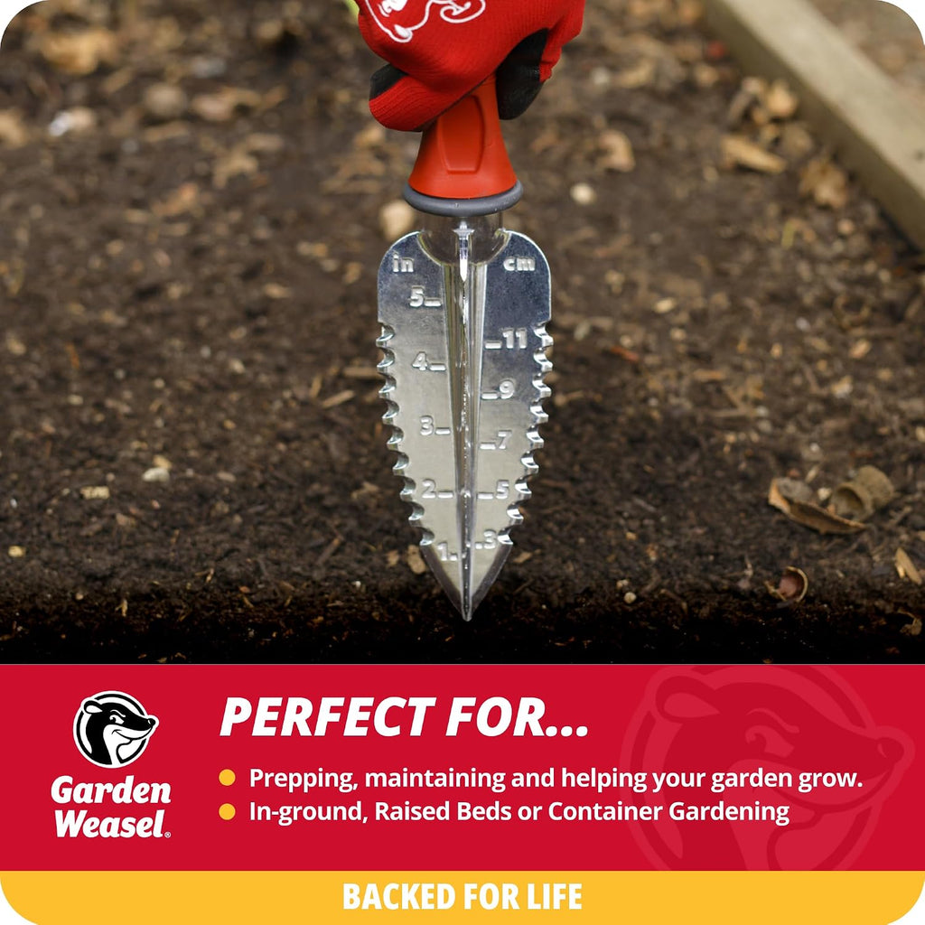 Garden Weasel 3Piece Hand Tool Set Trowel Transplanter Cultivator Gardening | Heavy duty steel combo set for digging