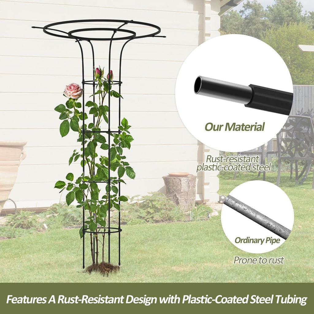 Trellis for Climbing Plants Outdoor - 69"(H), Expandable and Rust-Proof Metal Plant Support, Easy Installation, Garden