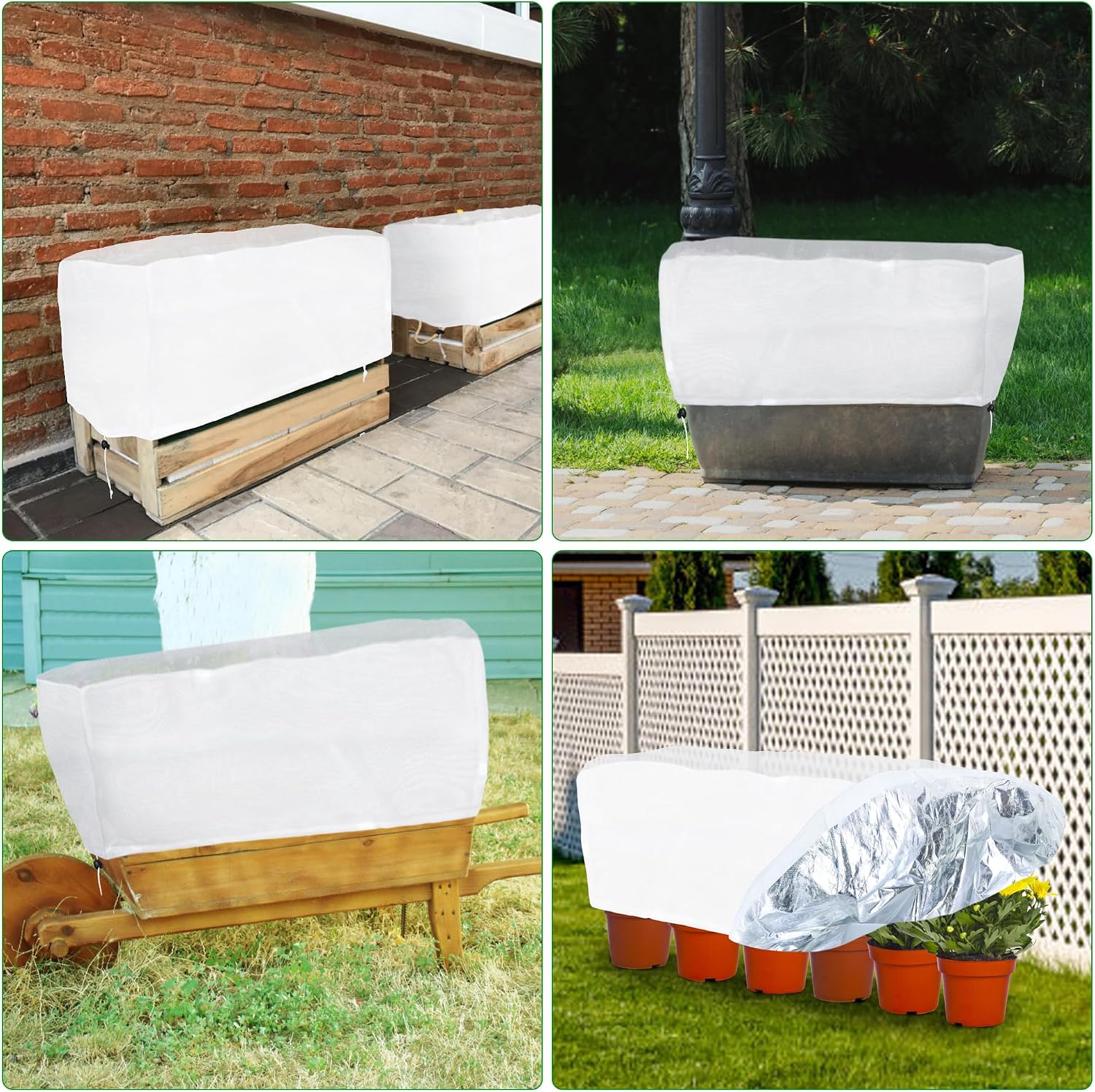 Frost Cloth Plant Freeze Protection, Plant Covers for Raised Garden Beds | 2 PCS, 4x2 FT Raised Bed Covers for Winter