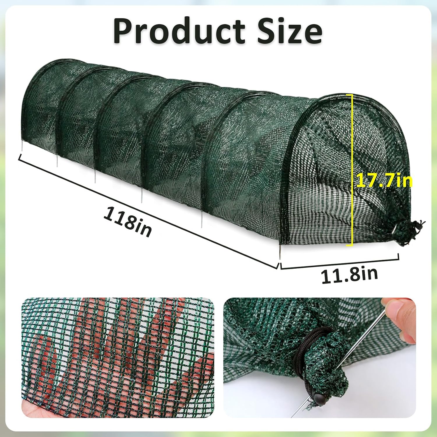 2 in 1 Portable Greenhouse Protection from Sun Heat,Garden Tunnel Shade Net Cover with Quick-Release Technology,Row