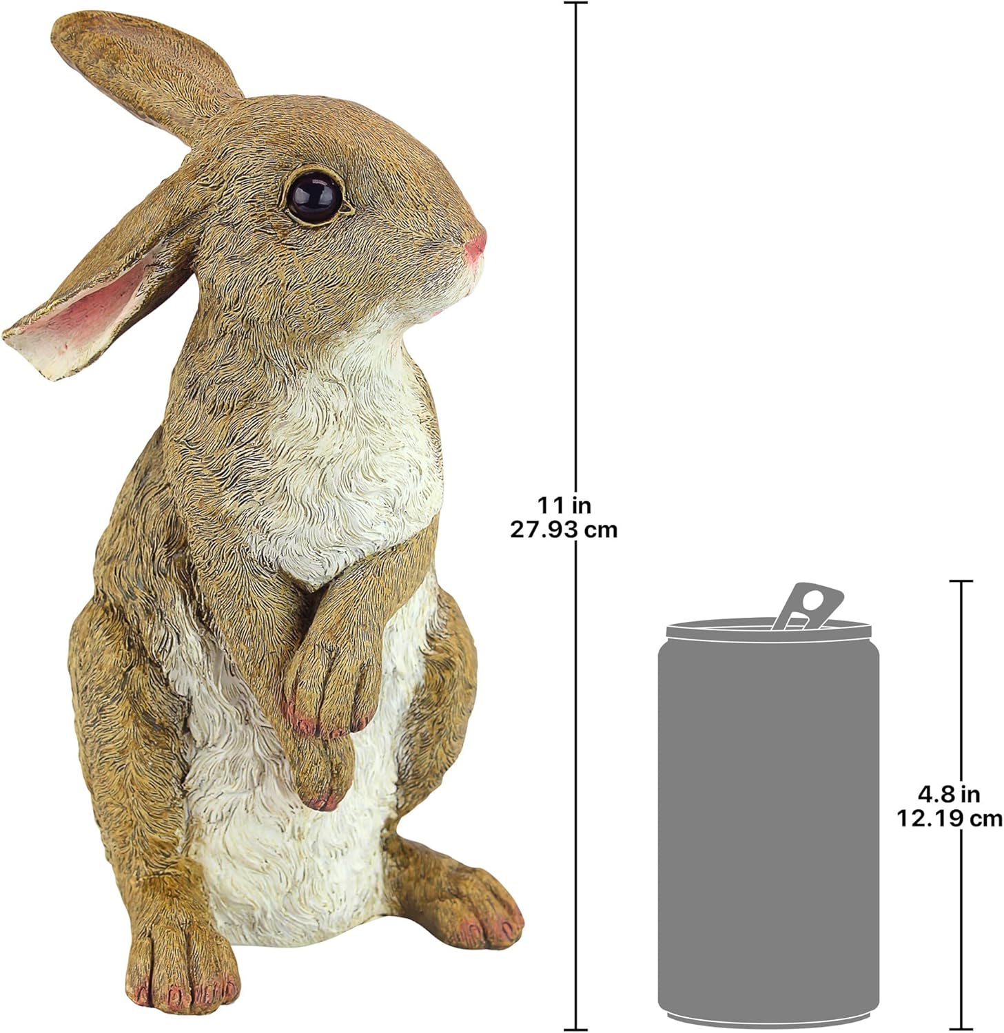 Design Toscano QM200681 Hopper the Bunny Standing Rabbit Indoor/Outdoor Garden Statue, 6 Inches Wide, 11 Inches Tall