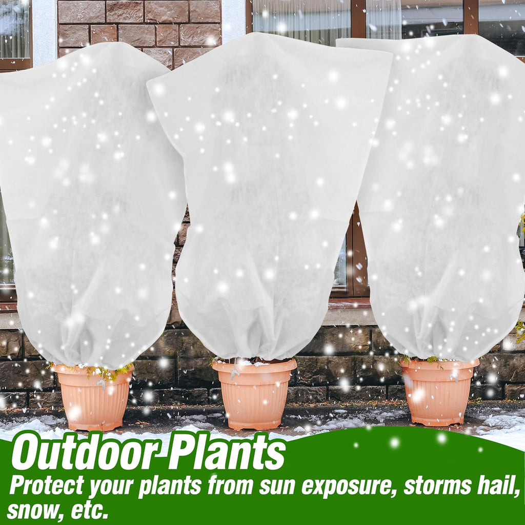 Gardzen 5-Pack Heavy Duty Plant Covers Freeze Protection, 54”×72” | Drawstring Tree Cover with Zipper, Winter Freeze