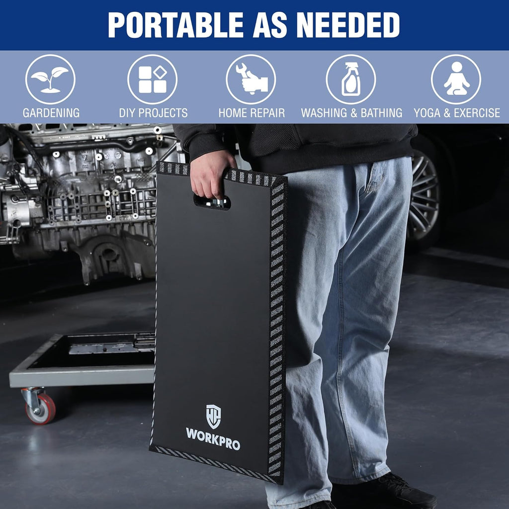 WORKPRO Extra Thick Kneeling Pad, Black, 28 x 16 x 1.2in | Soft NBR Foam Knee Cushioning, Extra Large Foam Kneeler Mat