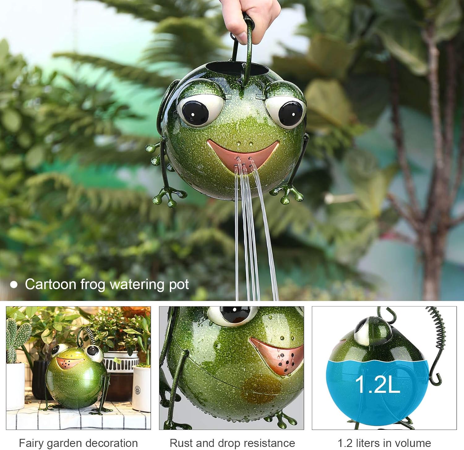Frog Watering Can for Outdoor Indoor House Bonsai Plants Flower Sprinkling Pot Yard Lawn Garden Decor