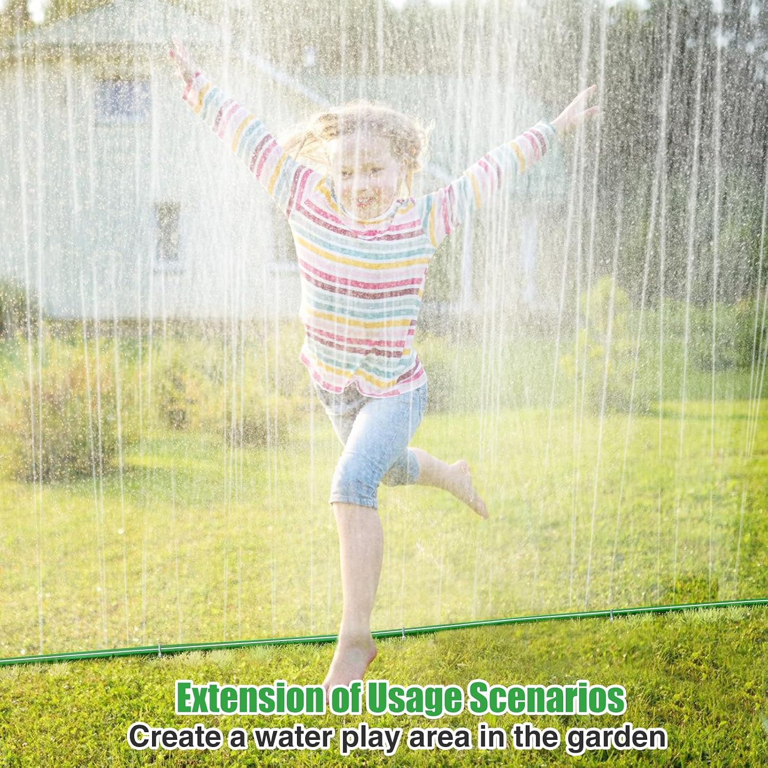 75ft Sprinkler Soaker Hose | Kink-free, Save Water, Flexible, Heavy Duty Three Tube Flat Watering Hose for Garden Yard