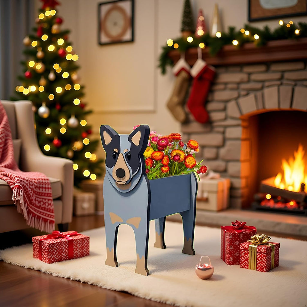 Australian Cattle Dog Planter Pots, Animal Shaped Flower Pot | Cute Plant Gift for Women and Pet Lovers, Indoor Outdoor