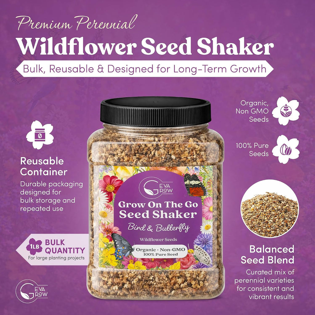 Bulk Wildflower Seed - Bird & Butterfly Garden Seed Mix | Bulk 300,000+ Annual & Perennial Flower Seeds for Planting