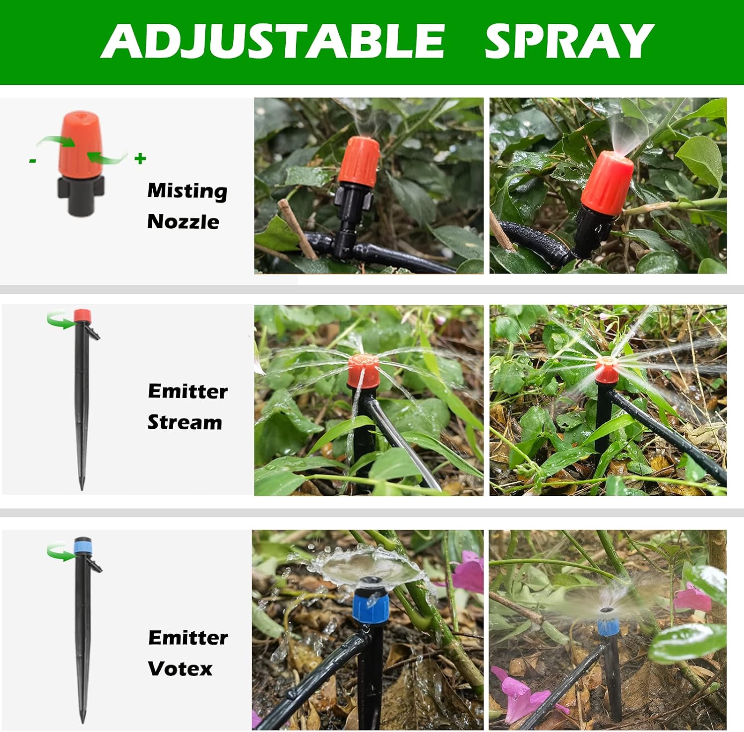 Maotong 240FT Drip Irrigation System Kit, Automatic Garden Watering Misting System for Greenhouse, Yard, Lawn, Plant