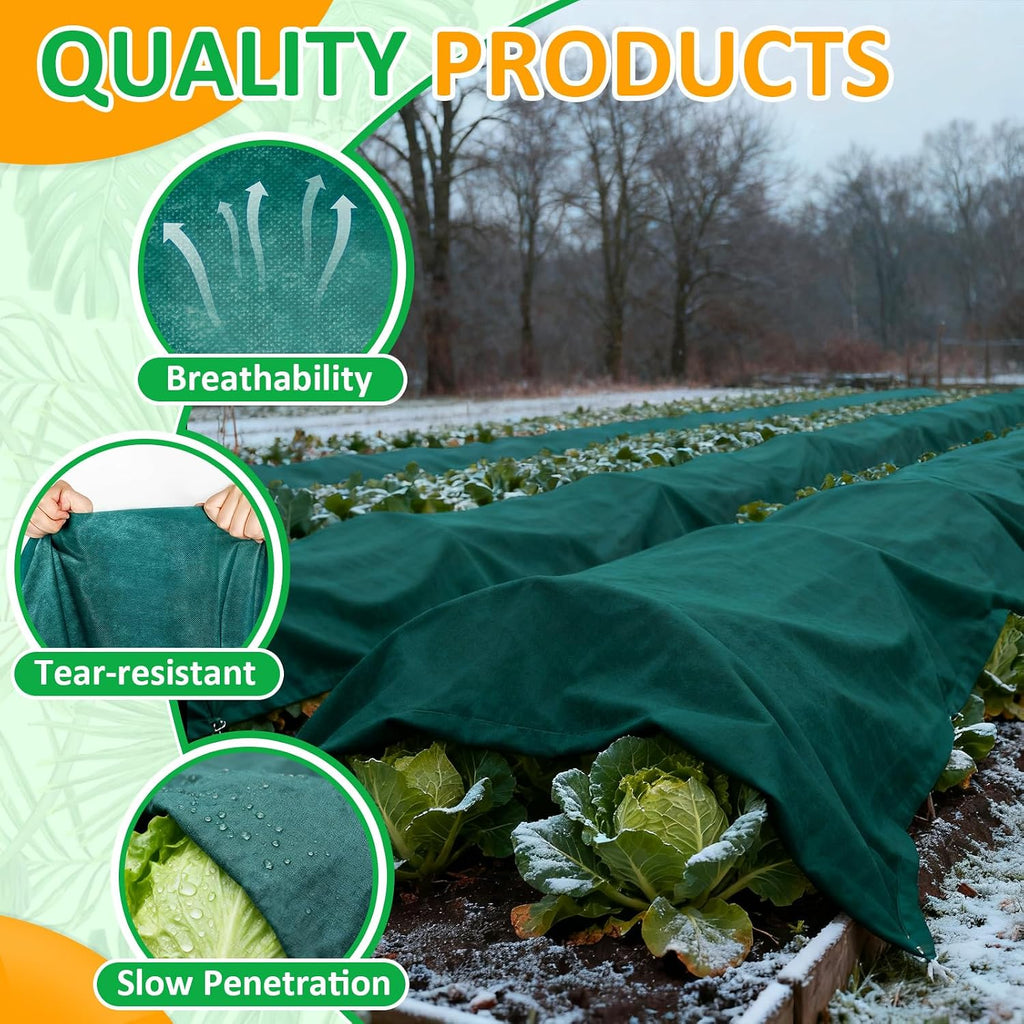 Green Plant Covers Freeze Protection, 10 x 30 ft - 1.5 oz/yd² Frost Cloths for Outdoor Plants, Tree Covers Freeze