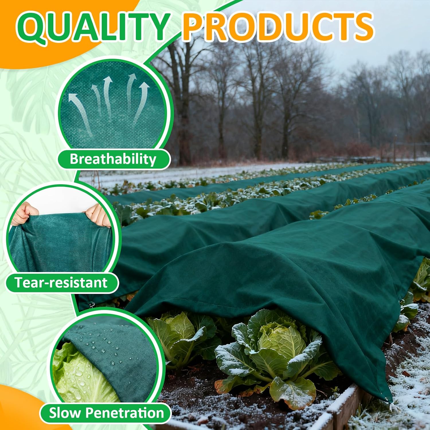 Green Plant Covers Freeze Protection, 10 x 30 ft - 1.5 oz/yd² Frost Cloths for Outdoor Plants, Tree Covers Freeze