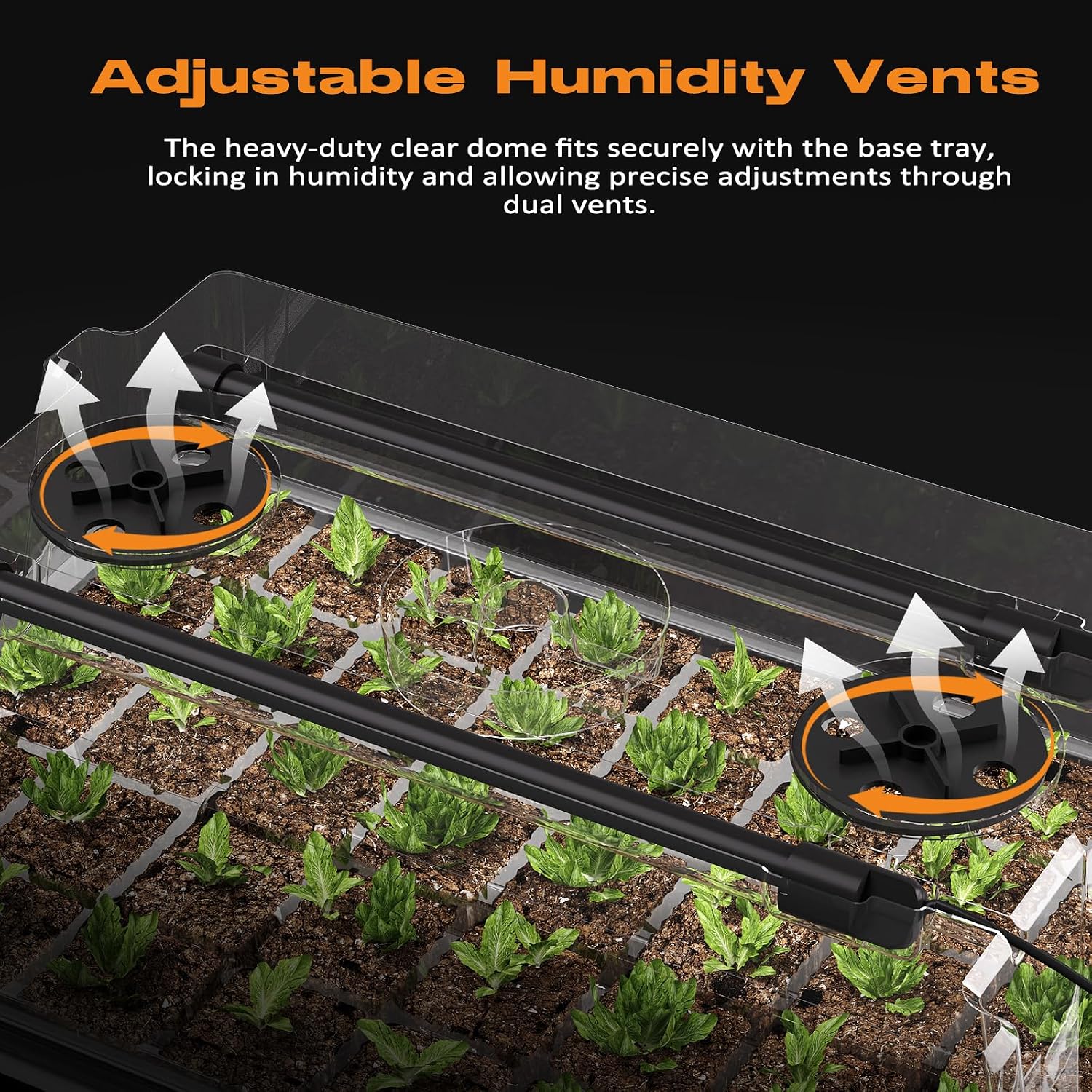 Patigrow 80-Cell Self-Watering Seed Starter Tray with Grow Light, Seed Starter Kit with 4.07” Humidity Dome, Indoor