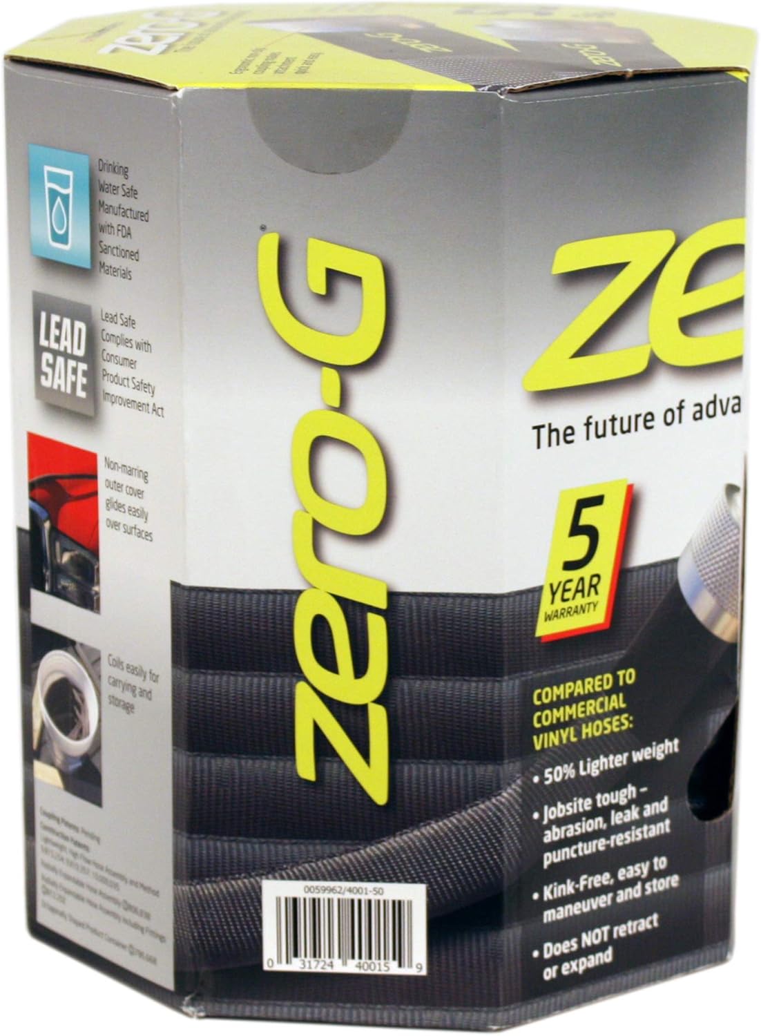 New zero-G 4001-50 Lightweight, Ultra Flexible, Durable, Kink-Free Garden Hose, 5/8-Inch by 50-Feet