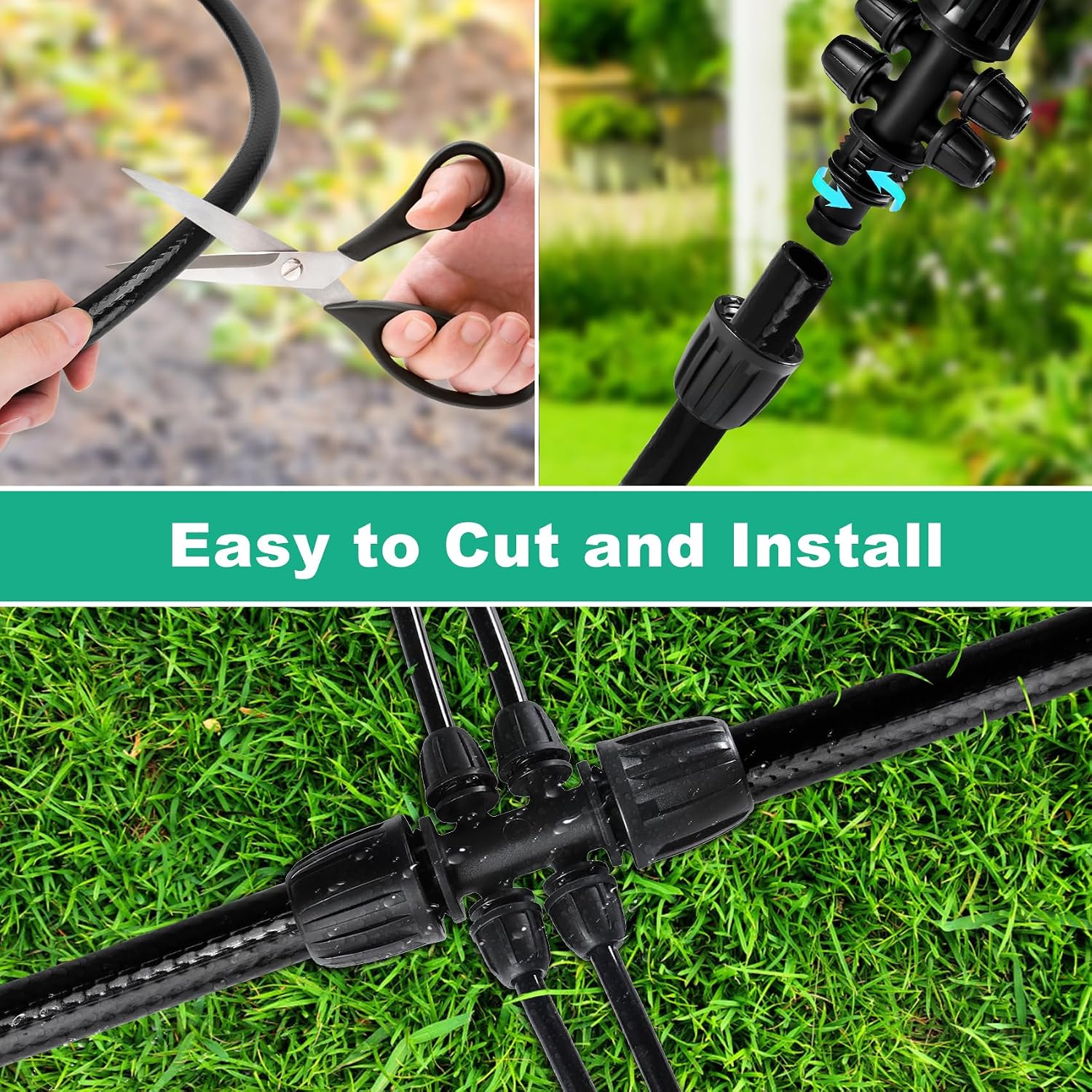 1/2 Inch Irrigation Tubing, 50 ft Polyethylene Irrigation Hose, Thick, Durable, and Flexible Drip Irrigation Tubing