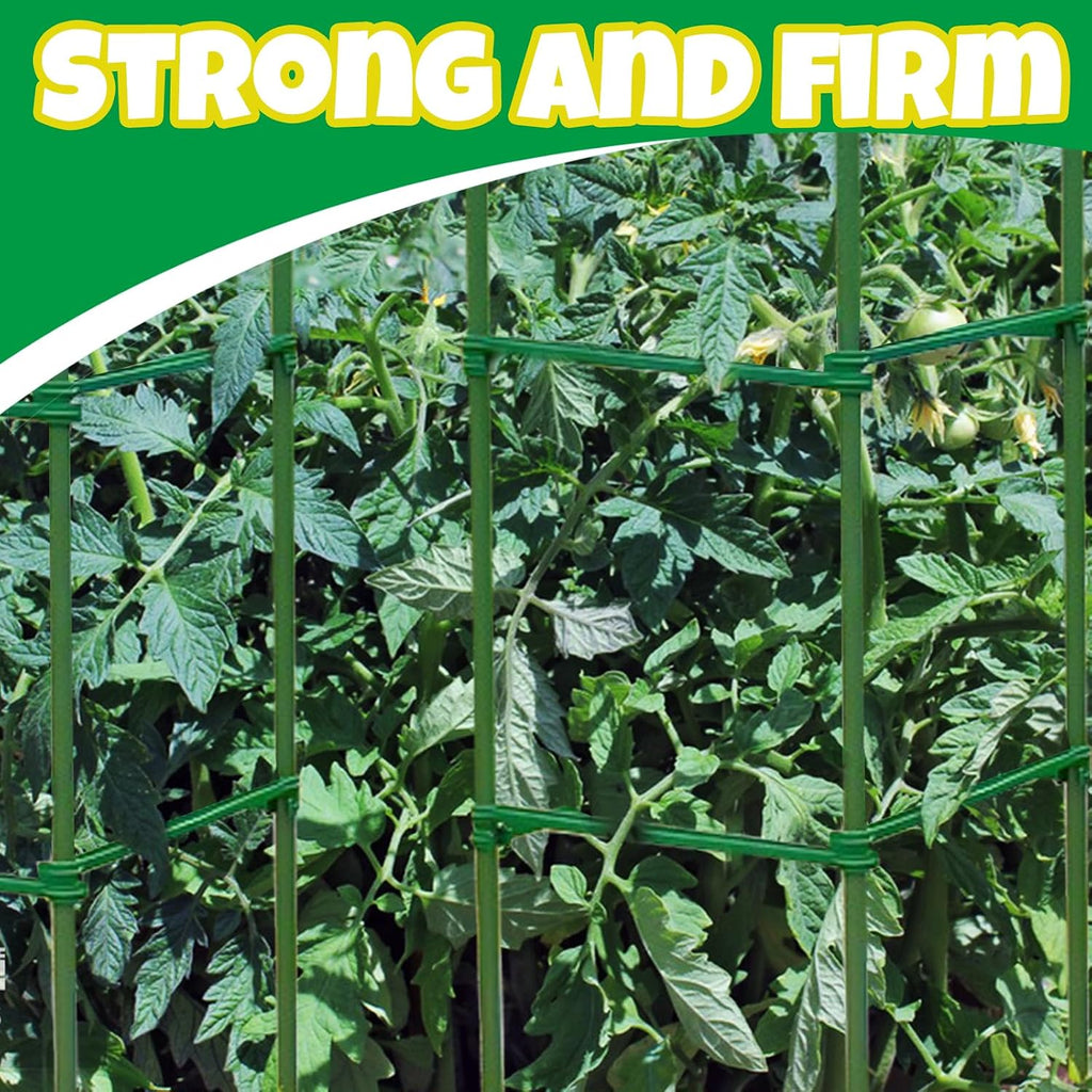 100Pcs Plant Stake Arms for Tomato Cage,11.8" Garden Stake Connectors with 2 Adjustable Buckles,Expandable Trellis