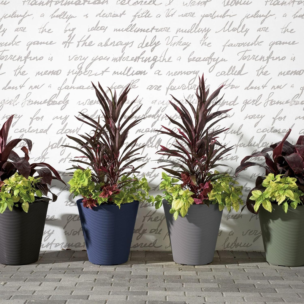 Crescent Garden Madison Planter– Weather-Resistant, Double Walled Indoor/Outdoor Plant Pot with Drain Hole – Durable