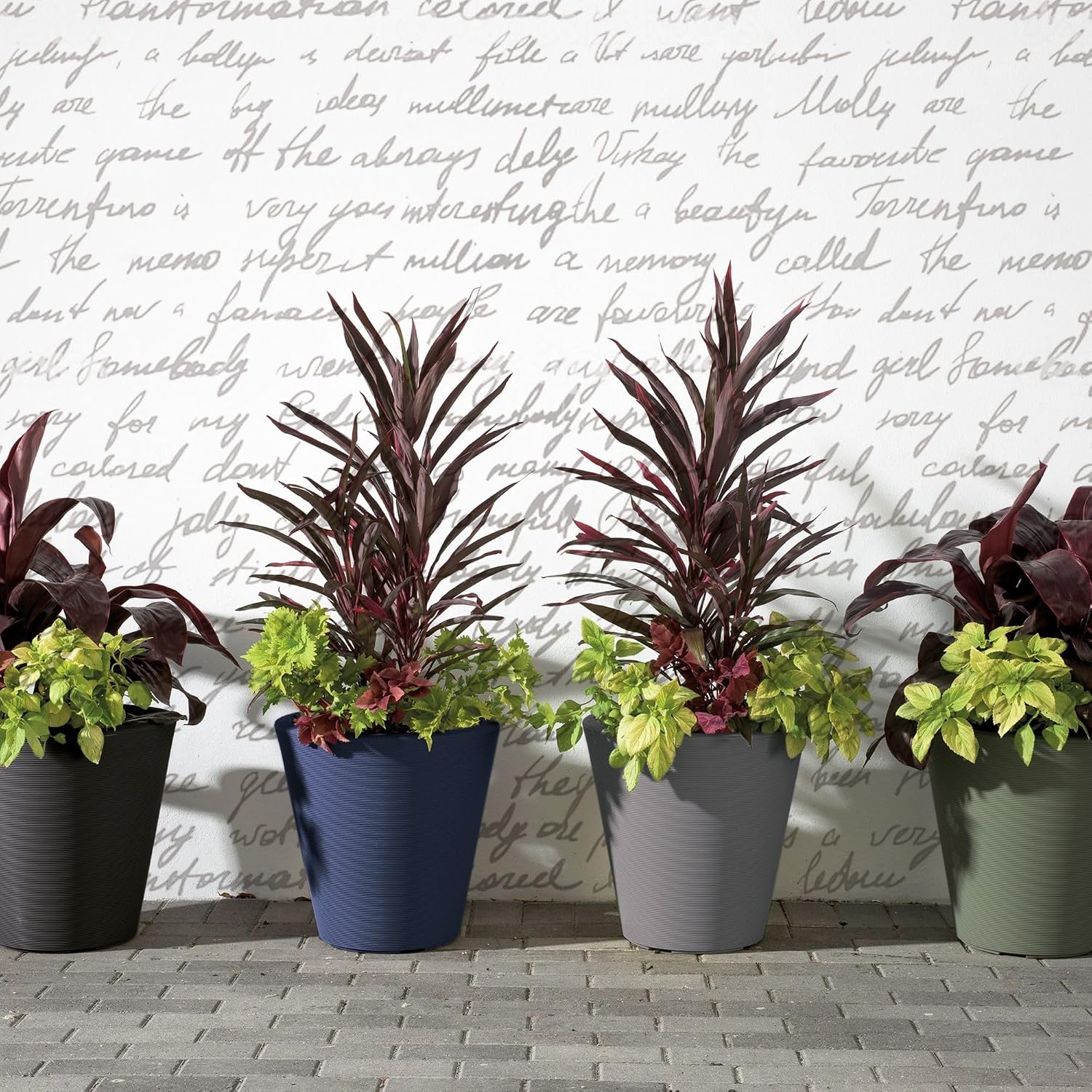 Crescent Garden Madison Planter– Weather-Resistant, Double Walled Indoor/Outdoor Plant Pot with Drain Hole – Durable