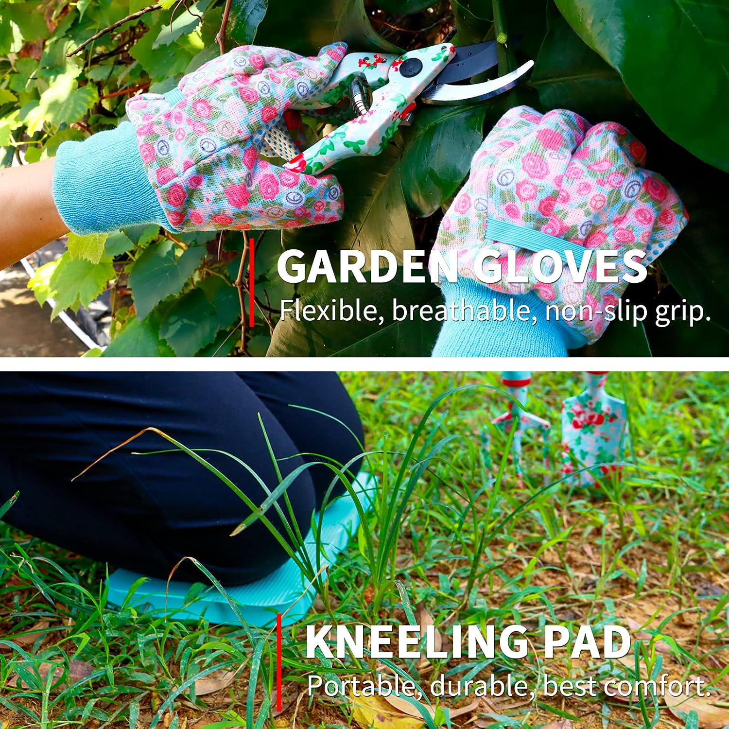 Womens Gardening Gifts Set - Floral Gardening Tools with Tote Bag - Gifts for Mom, Girlfriend or Women - Birthday