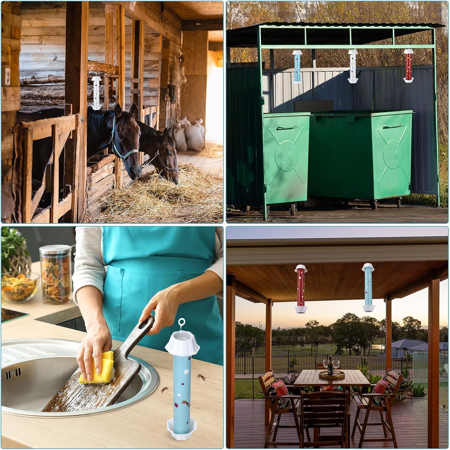 12 Pcs Sticky Fly Trap Fly Stick Indoor Outdoor Long Lasting Adhesive Fly Catcher with Hanging Hook for Wasps Gnats