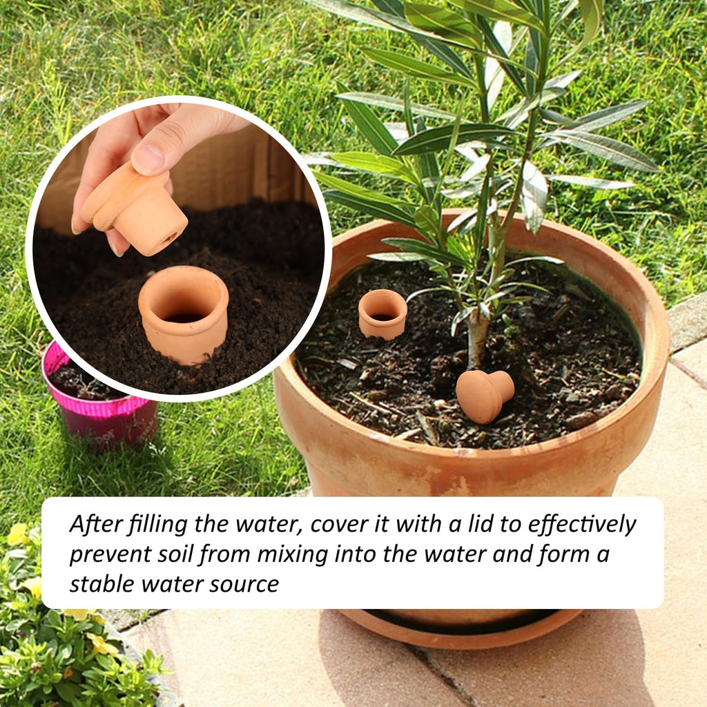 2pcs large Plant Watering Globes Ollas 10×5×5inch 61oz Terracotta Watering Pot Self Watering Planter Terra Cotta Clay