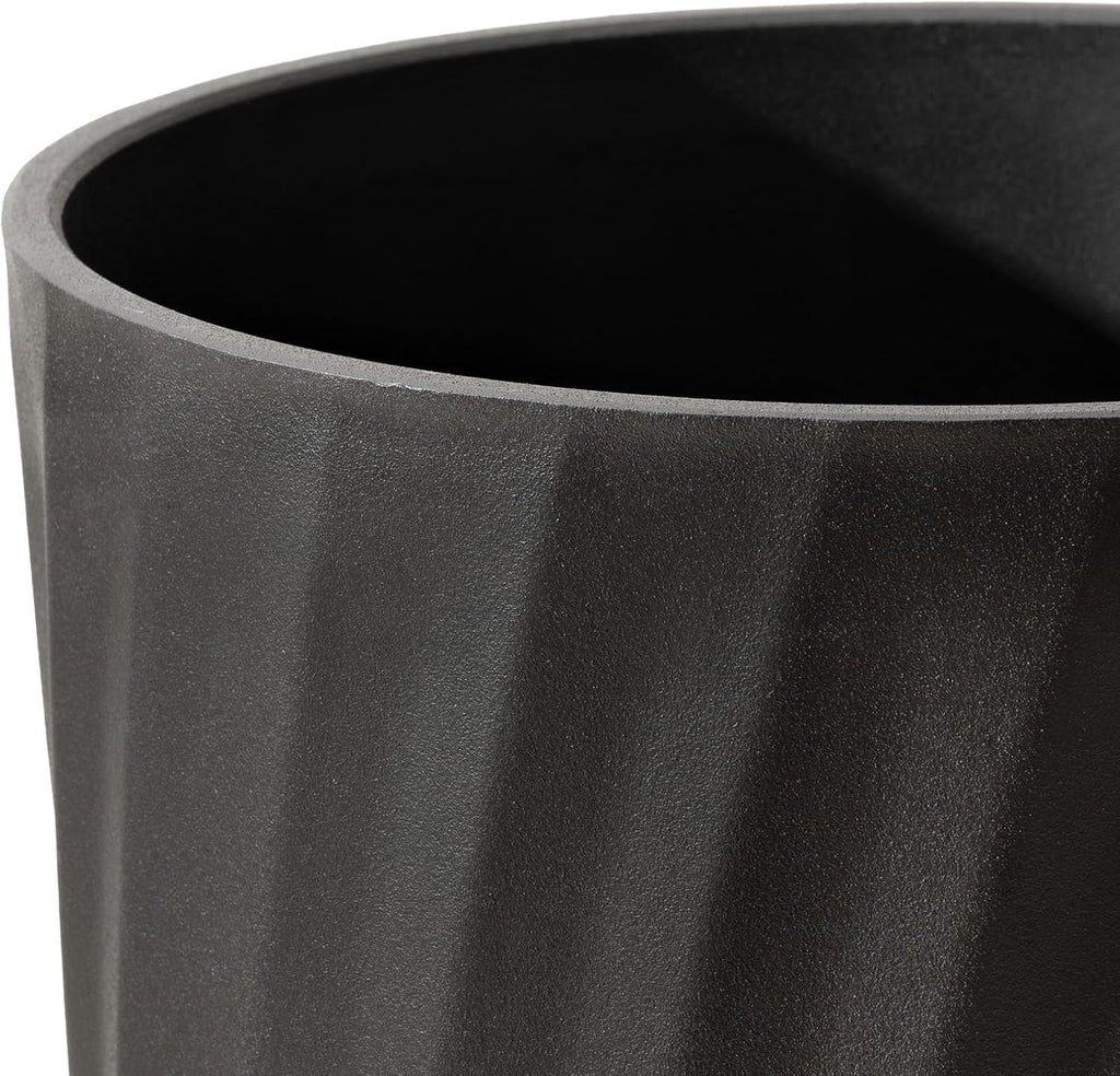 La Jolie Maison 24 Inch Tall Planters, Large Decorative Plant Pots Set of 2 | Tall Black Planter for Indoor and Outdoor