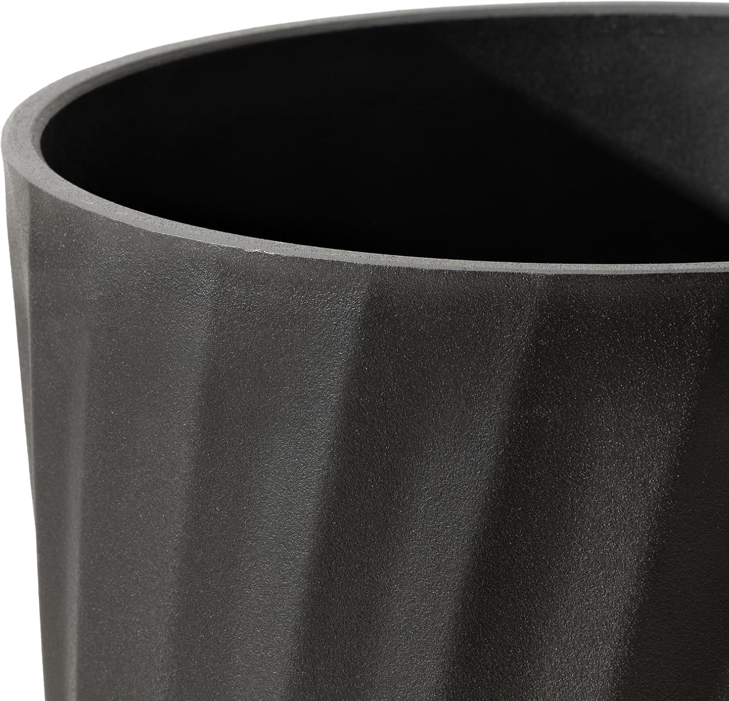 La Jolie Maison 24 Inch Tall Planters, Large Decorative Plant Pots Set of 2 | Tall Black Planter for Indoor and Outdoor
