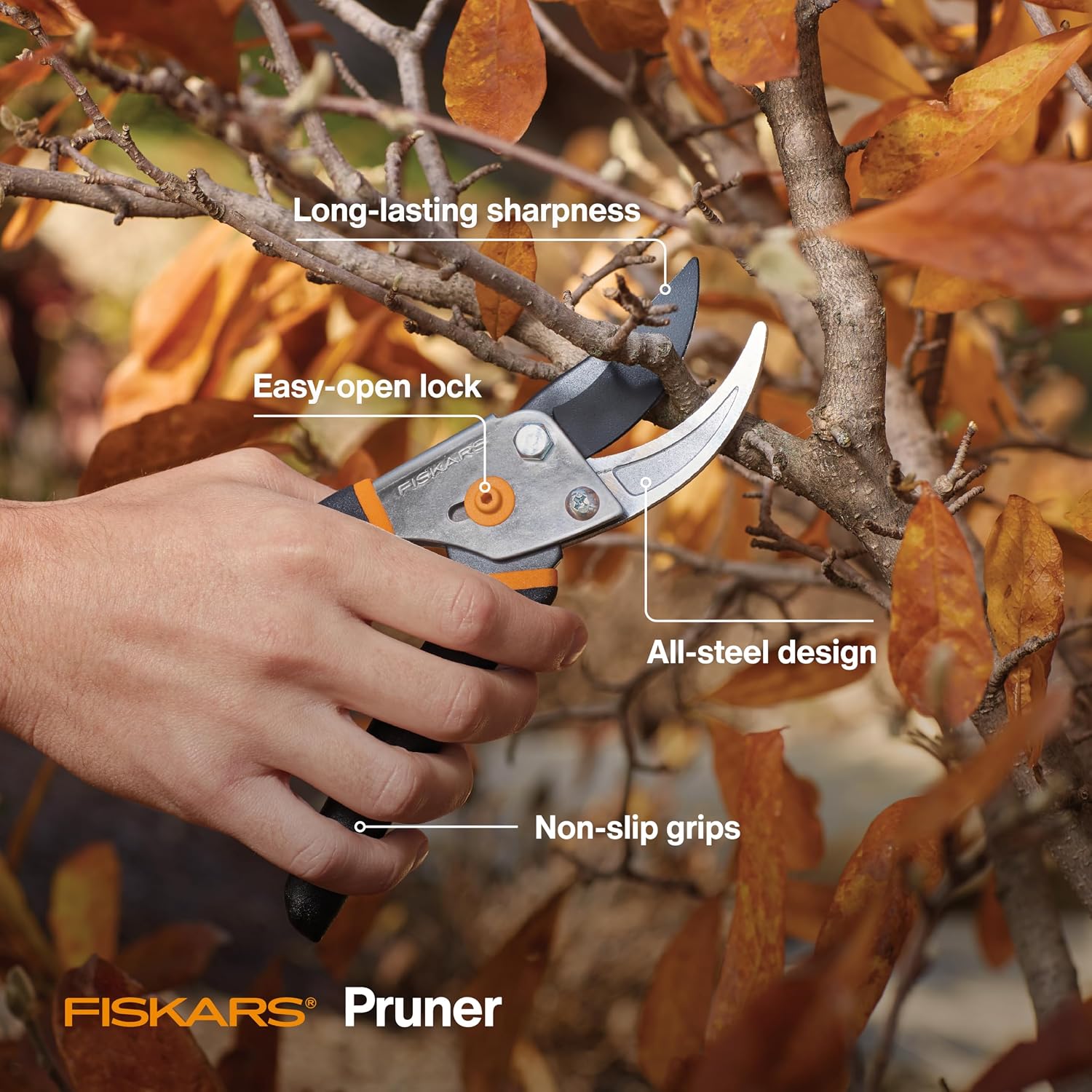 Fiskars 4-Piece House Plant Starter Tool Gift Set, Plant Care Accessories Set for Indoor Gardening and Potting, Pruning