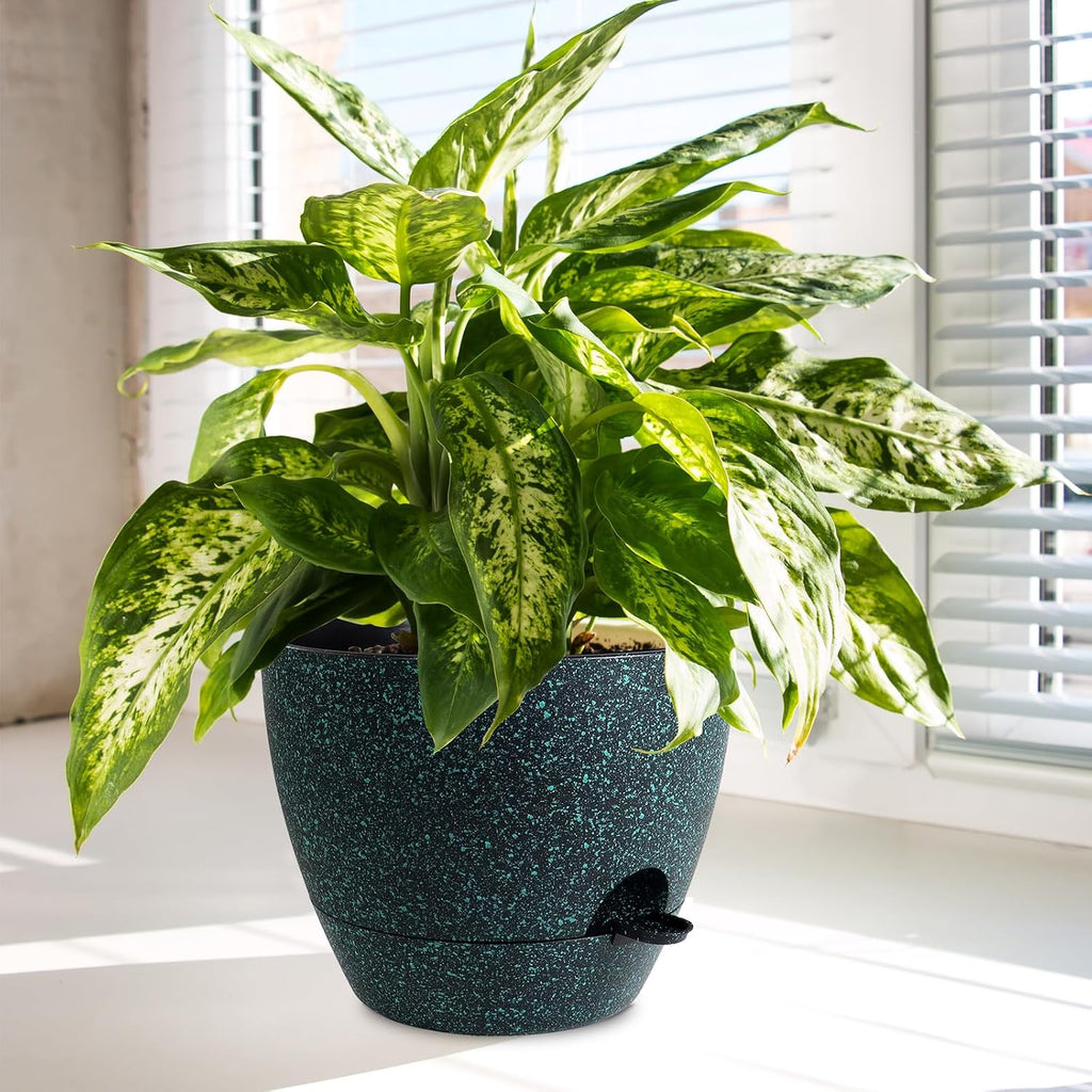 WSMKSZ 12/10/9 inch Large Self Watering Pots, Planter, Plant Pots with Mesh Drainage Holes for Indoor Outdoor Garden