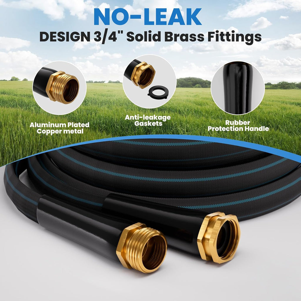 100FT Non-Expanding Garden Hose, Ultra Lightweight Water Hose, Kink-Free, Burst-Resistant, Durable & Flexible Hose