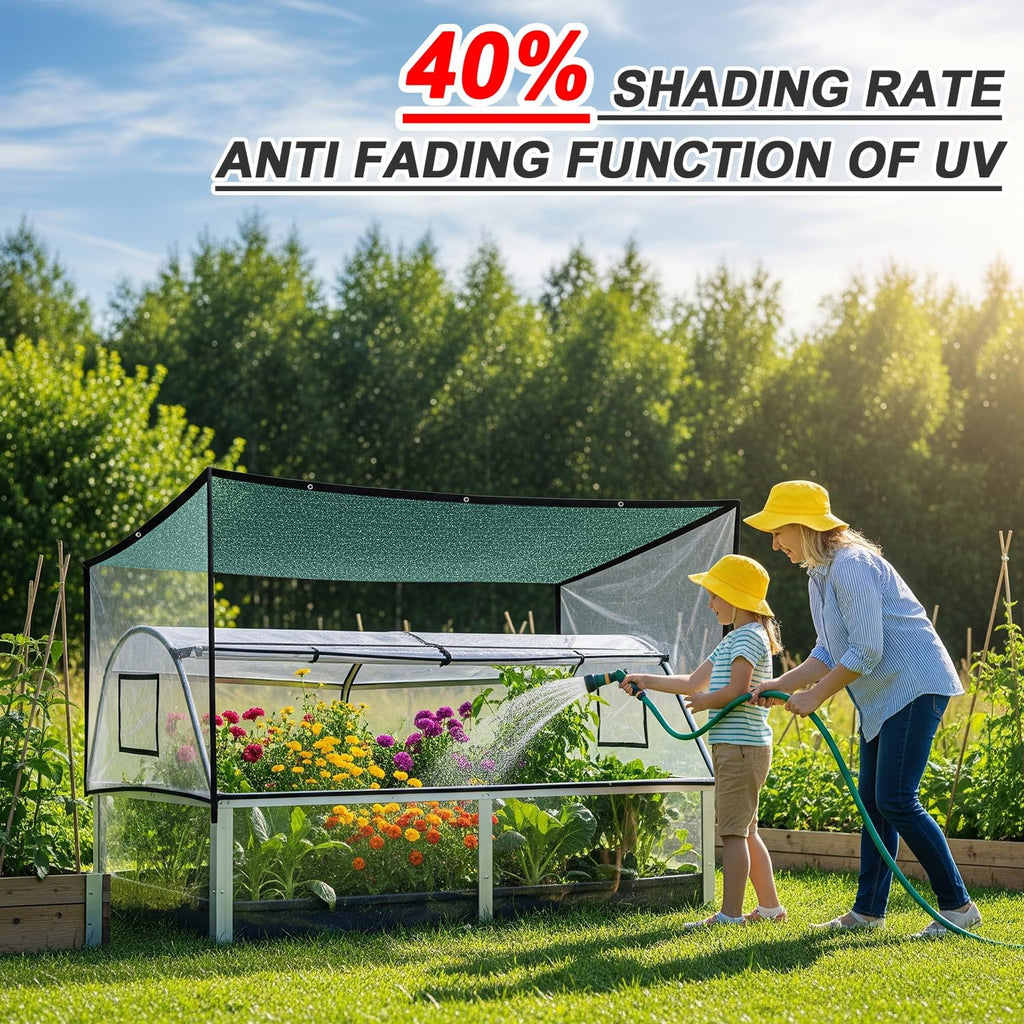 SUNNY GUARD Sun Shade Cloth, 20 x 20 FT Green HDPE Mesh | 35-45% Breathable shade cover creates a cooler space for